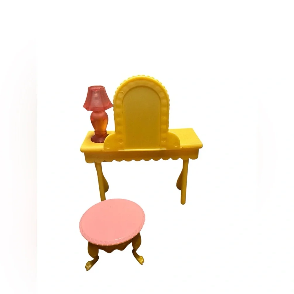 Vintage 1990’s Loving Family Dollhouse vanity table with stool